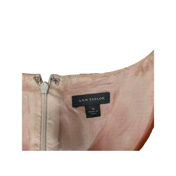 Ann Taylor Pink Whimsical Spring Summer Sleeveless Bow Sheath Dress Size 10 - Picture 3 of 8